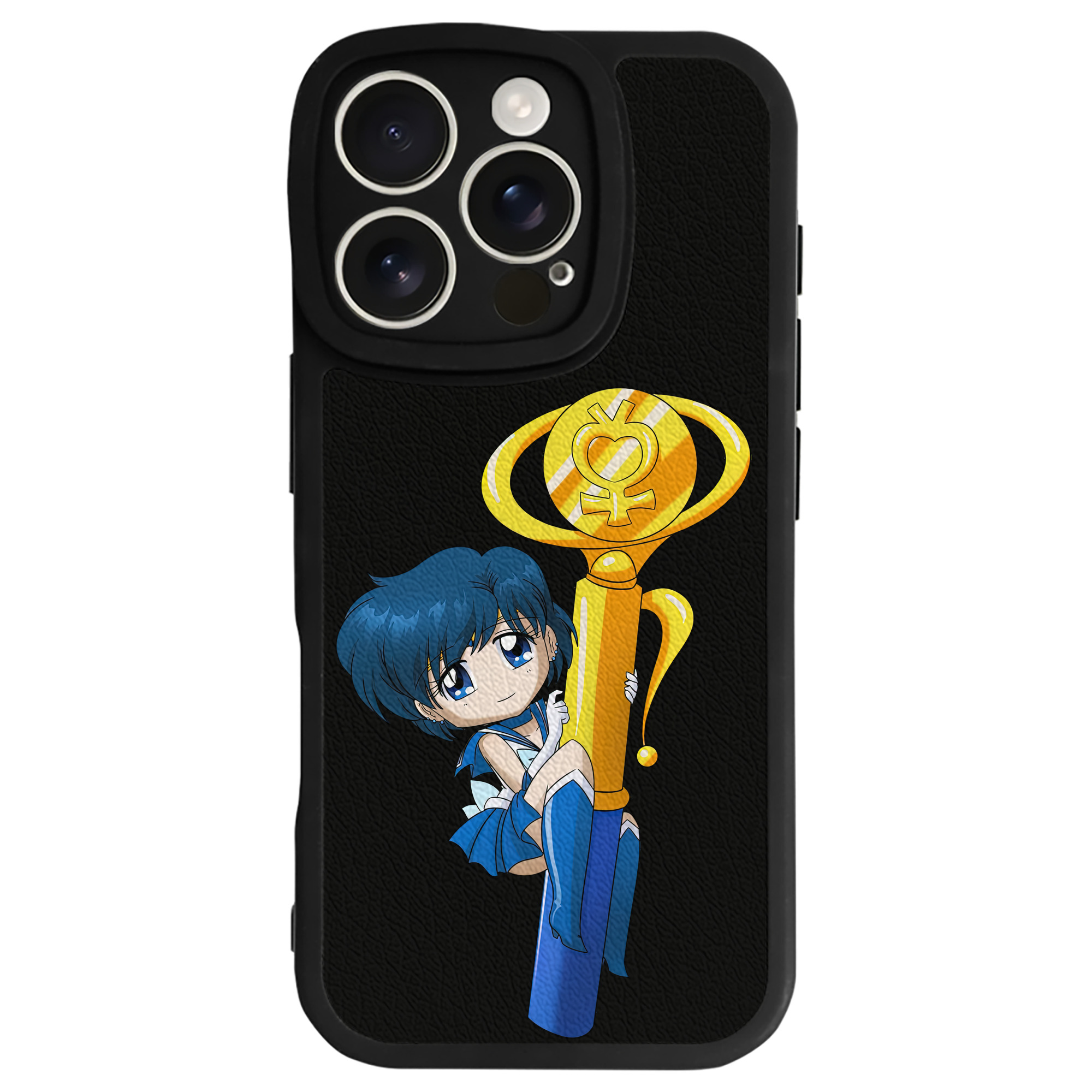 （画像用） 美少女戦士セーラームーン 水野 亜美 みずの あみ Sailor Moon Mizuno Ami 【iPhone 16シリーズ対応】シリコンスマホケース（レザー調） 材質：シリコン